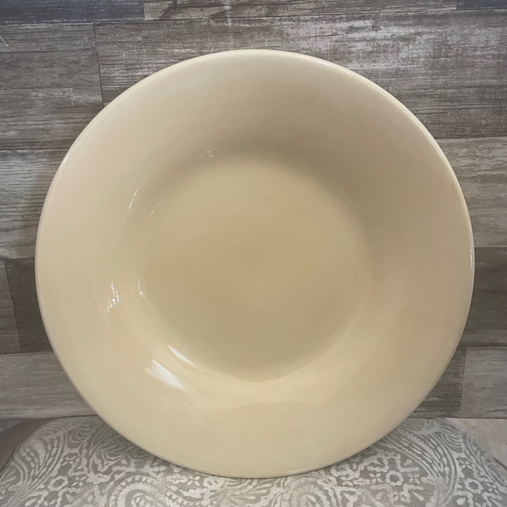 Pottery Barn Sausalito Dinner Plate Yellow Cream Stoneware 12"